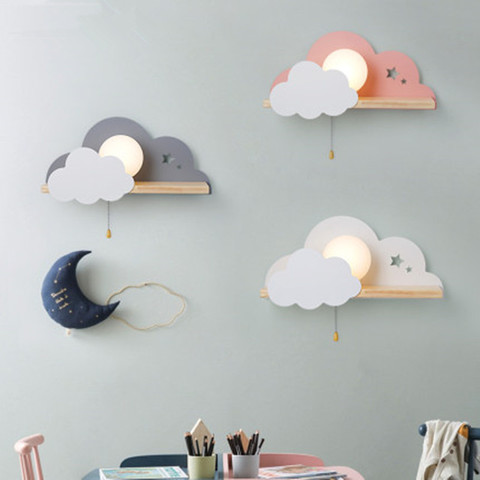 Nordique Macaron LED lampes murales en verre à côté de la chambre à coucher luminaires moderne chambre d'enfants nuage applique murale escaliers appliques ► Photo 1/6