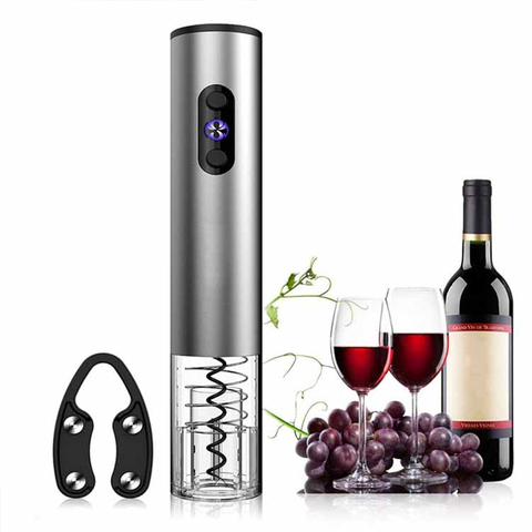 Ouvre-bouteille de vin électrique LED automatique vis de liège professionnel ouvre-bouteille rouge avec coupe-feuille pour outils de cuisine à domicile ► Photo 1/6