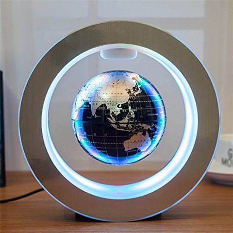 Globe LED circulaire flottant magnétique, 4 pouces, lampe de nuit rotative en lévitation, carte du monde, fournitures scolaires et de bureau, décoration de la maison ► Photo 1/6