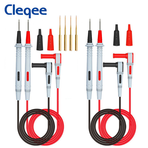 Cleqee P1505B Silicone multimètre sonde 1000V/10A 4mm fiche banane Test plomb avec aiguilles de rechange pointues 1.5M câble ► Photo 1/6