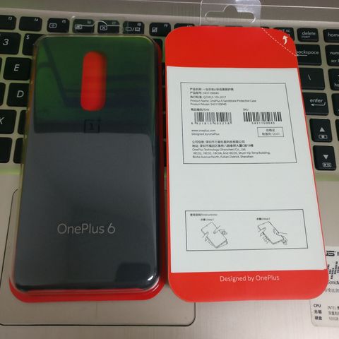 Officiel Pour OnePlus 6 Véritable Grès Mat Arrière Mince Peau Étui Rigide Couverture ► Photo 1/6