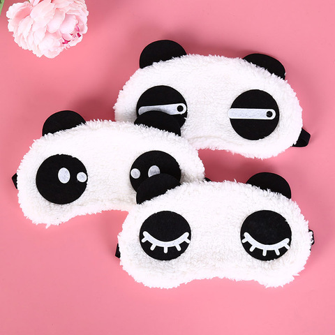 Outils de soins de santé mignon visage blanc Panda masque pour les yeux ombre ombre sommeil coton lunettes masque pour les yeux masque de sommeil couverture pour les yeux 3 Styles ► Photo 1/6