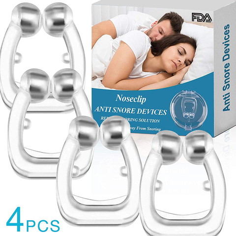 Pince-nez magnétique Anti-ronflement en Silicone, pince-nez de protection contre l'apnée du sommeil, livré avec étui ► Photo 1/6