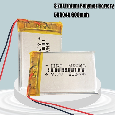 Batterie Lithium-ion polymère 600mAh, 40x30x5mm, pour enregistreur vocal, casque, E-book, 503040 ► Photo 1/6
