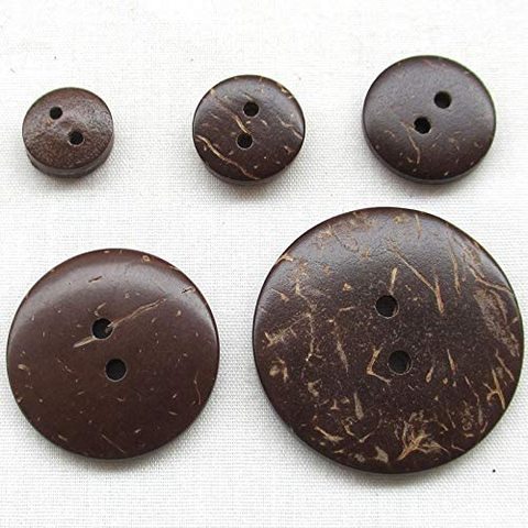 Boutons en noix de coco naturelle 10/12/22/30/38MM, bricolage, accessoires de vêtement de couture, bouton plat en bois pour décoration de Scrapbooking ► Photo 1/4