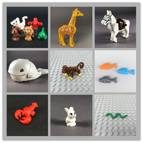 Éducatifs Blocs de Construction Animal Chat Singe Cheval Oiseau Poisson Ours Souris Araignée De Poulet DIY Action Figure Jouet Enfants Jouets Cadeaux ► Photo 1/6