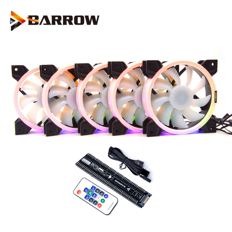Barrow-ventilateur PWM pour radiateur 120x120mm, ventilateur 4 broches pour lumière rvb Aurora, 5V coque d'ordinateur, 3 broches, compatible avec AURA ► Photo 1/6