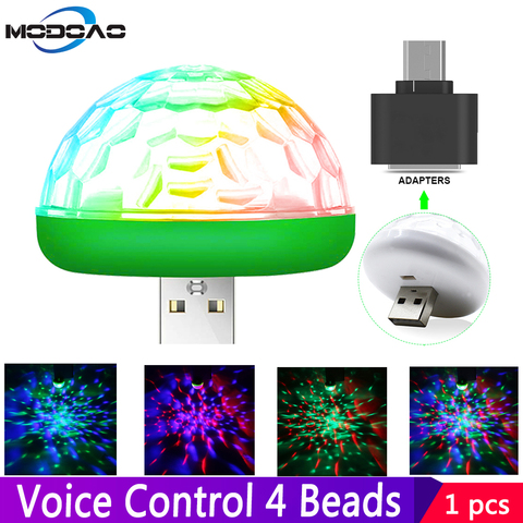 Lampe de scène pour voiture, USB LED, ampoule décorative, Mini RGB, lumière d'ambiance, éclairage d'intérieur pour voiture, karaoké, fête de Festival ► Photo 1/6