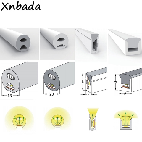 Tube d'éclairage pour la décoration, bande lumineuse LED néon avec Gel de silice WS2811 WS2812 LED, Flexible, 5mm/3mm, étanche IP67 ► Photo 1/6