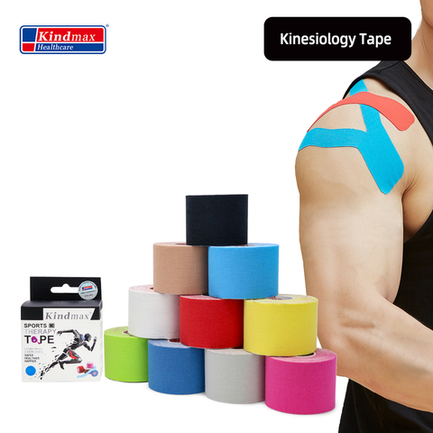 5 taille Kindmax 100% coton élastique kinésiologie bande sport physiothérapie récupération pansement pour la course genou Muscle protecteur ► Photo 1/6