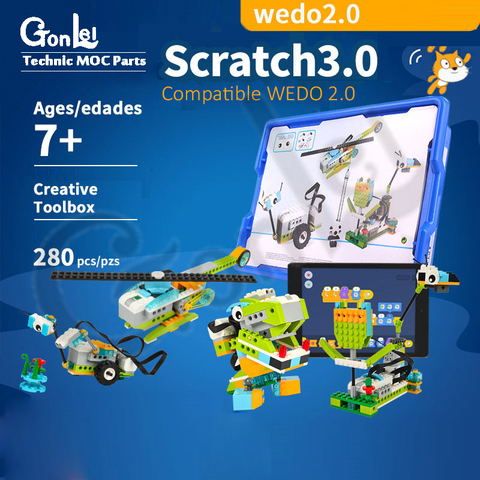 WeDo – blocs de Construction en briques en vrac, robotique, pièces compatibles avec la haute technologie EV3 45300 Wedo 2.0, jouets de bricolage éducatifs ► Photo 1/6