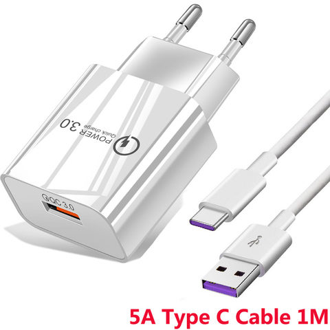 18W Charge rapide 3.0 chargeur rapide chargeur mural Type C câble pour Xiaomi 11 10 Redmi 8 9 Note 7 8 9 Pro QC3.0 adaptateur de Charge de téléphone ► Photo 1/6