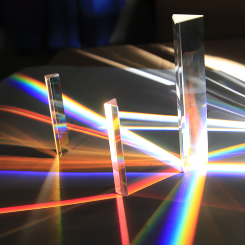 Prisme triangulaire, prismes photographiques en verre arc-en-ciel 14*14x87mm, enseignement, expérience d'optique, photographie cadeau léger ► Photo 1/6