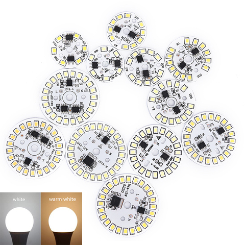 Lampe de Patch pour ampoule LED, Module circulaire, plaque SMD, Source de lumière, blanc chaud, 1 pièce ► Photo 1/6