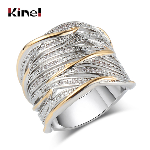 Kinel-bague croisée en Zircon pour femmes, or argent, bijou de mariée Vintage, de luxe, cadeau de Couple, collection livraison directe ► Photo 1/6