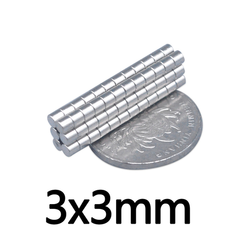 Aimant disque surpuissant rond N35 en néodyme, lot de 50/100/200/300/500 pièces, 3x3mm ► Photo 1/3