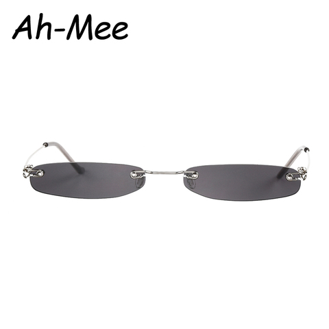 Petites lunettes de soleil UV400 pour hommes et femmes, lunettes de soleil de marque de styliste, étroites et sans bords, tendance, pour Streetwear ► Photo 1/6