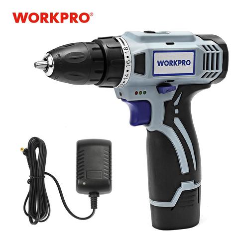 WORKPRO perceuse sans fil 12V, tournevis électrique, Mini pilote d'alimentation sans fil, batterie DC Lithium-Ion, 3/8 pouces, 2 vitesses ► Photo 1/6