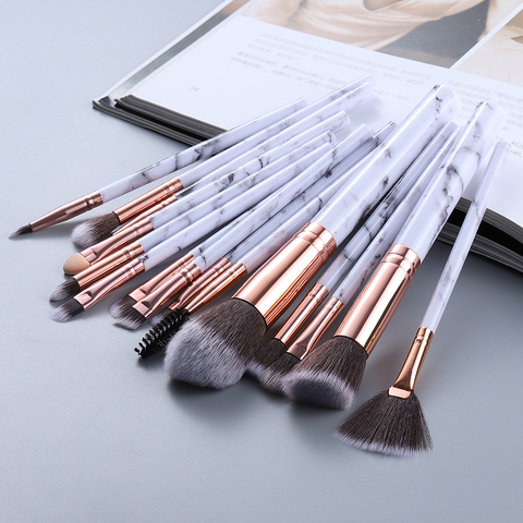 FLD5/15 pièces pinceaux de maquillage ensemble cosmétique poudre ombre à paupières fond de teint Blush mélange beauté maquillage Kabuki brosse outils Maquiagem ► Photo 1/6