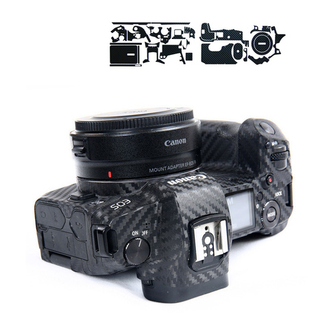 Kit de Film anti-rayures en Fiber de carbone pour Canon EOS R5 R6 RP R R-P M50 autocollant protecteur de peau décoration bricolage ► Photo 1/6