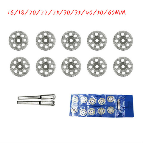 Avec/sans trous 16-60mm Sharp diamant coupé outil rotatif disque de coupe disques outils de bricolage accessoires pour Dremel avec 2 pièces tige ► Photo 1/4