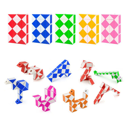 Moyu – 24 Cubes de vitesse en forme de serpent, Puzzle magique pour enfants, jouets éducatifs colorés ► Photo 1/6