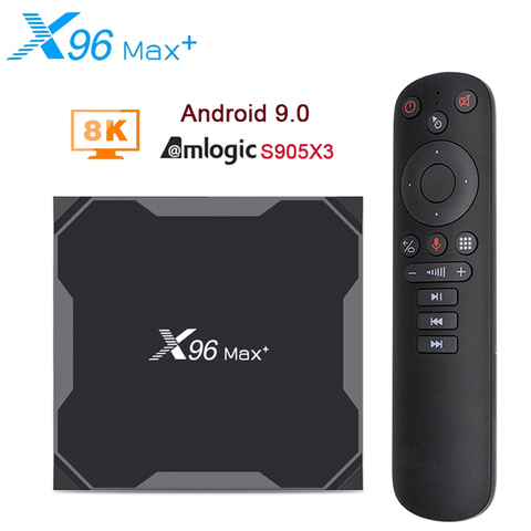 Boîtier smart TV X96 MAX Plus, Amlogic S905X3 Quad Core, 4 go/64 go/32 go, lecteur vidéo 8K, Android 9.0, avec Wifi 2.4/5G et bluetooth ► Photo 1/6