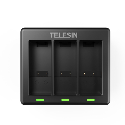 Telesin – chargeur de batterie à 3 voies, lumière Led Usb Go Pro 9, boîte de chargement de Batteries pour Gopro Hero 9, accessoires de caméra d'action noire ► Photo 1/6