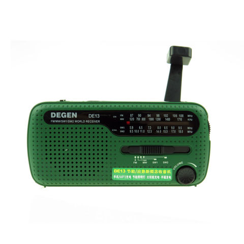 DEGEN DE13 FM AM SW Radio manivelle Dynamo énergie solaire d'urgence rétro Radio A0798A récepteur du monde Portable Radio Internet ► Photo 1/6