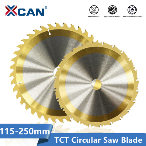 XCAN – lame de scie circulaire à pointe en carbure TCT, 115, 160, 185, 210, 250mm, disque de coupe pour le travail du bois, revêtu de titane ► Photo 1/5