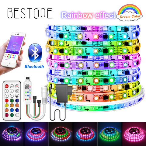 Bluetooth Dream RGB LED bande DC 12V lumière Led adressable individuellement Flexible ruban d'éclairage intelligent ruban contrôleur adaptateur ► Photo 1/6