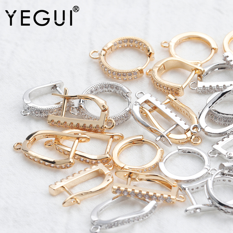 YEGUI M806, accessoires de bijoux, plaqué or 18k, 0.3 microns, crochets à fermoir à homard, fabrication de bijoux, plaqué rhodium, 10 pièces/lot ► Photo 1/6