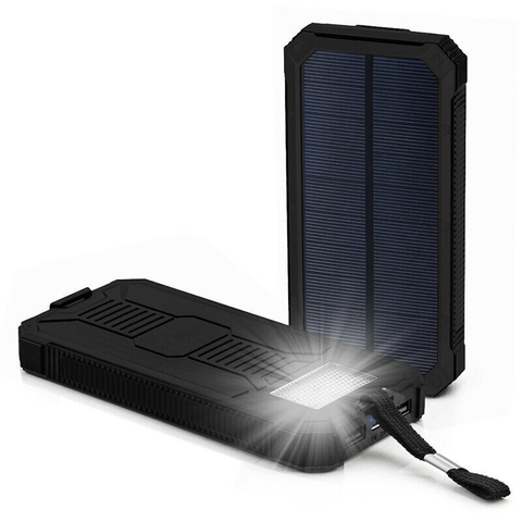 Chargeur solaire 20000mAh, batterie externe étanche, avec éclairage de Camping, pour iPhone 11 Pro X ► Photo 1/6