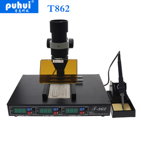 PUHUI – machine de retouche à infrarouge T862, 800W, Station de travail pour la réparation du fer à souder, IRDA, bga, SMD, SMT ► Photo 1/6