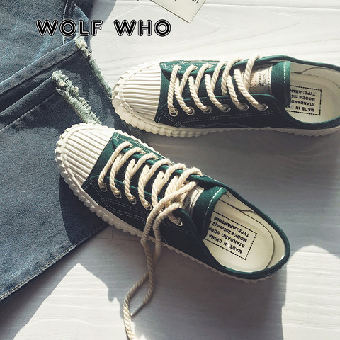 WOLF WHO toile chaussures décontractées Homme baskets à lacets étudiant chaussures Chaussure Homme offre spéciale printemps marche chaussures plates X-087 ► Photo 1/6