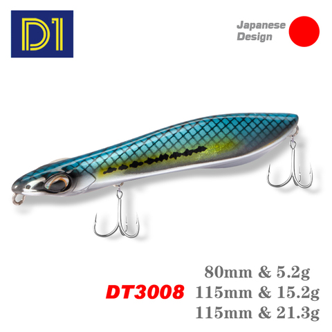 D1 AutoWalker Popper crayon leurres de pêche 80mm 115mm flottant coulant leurre dur appâts longue coulée basse brochet Wobblers attirail ► Photo 1/6