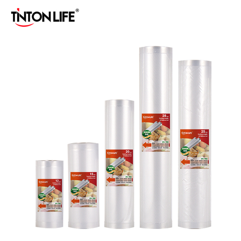 TINTON LIFE cuisine alimentaire sac sous vide sacs de rangement pour scelleur sous vide nourriture fraîche longue conservation 12 + 15 + 20 + 25 + 28cm * 500cm 5 rouleaux/Lot ► Photo 1/6