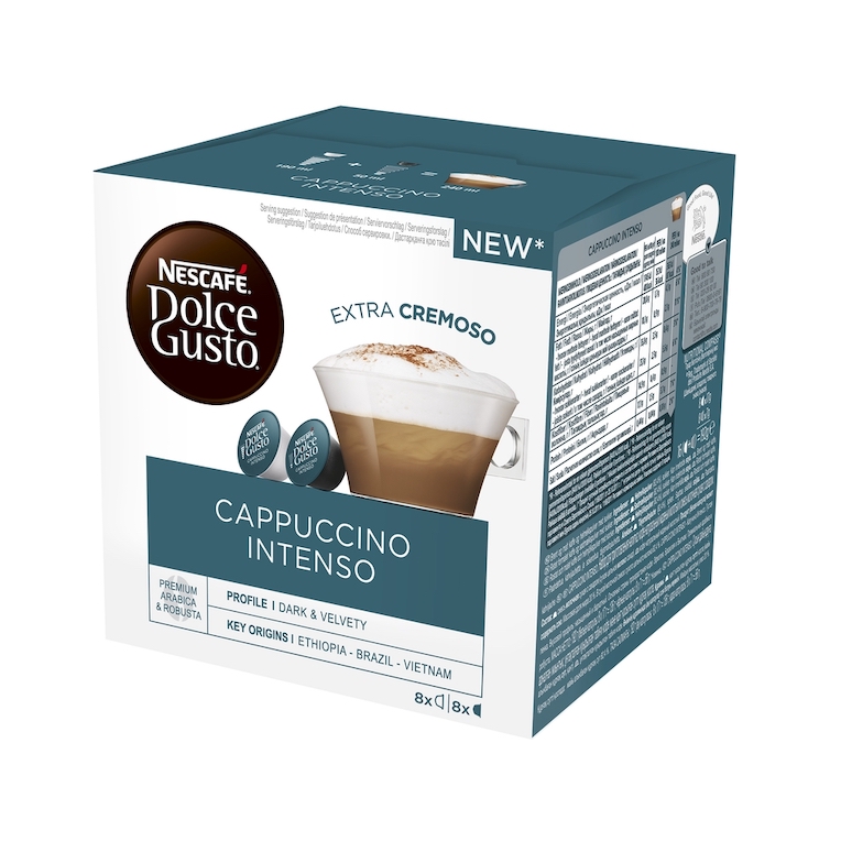 Capsules de café Nescafe Dolce Gusto Cappuccino intenso 8 + 8 PCs Capsules pour machine à café capsules de café capsules de machine à café ► Photo 1/2