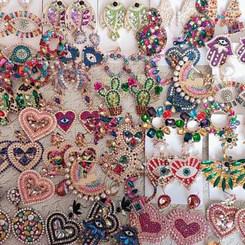 JURAN – boucles d'oreilles en forme de cœur pour femmes, bijoux colorés, pendentif Maxi, marque tendance, 2022 ► Photo 1/6
