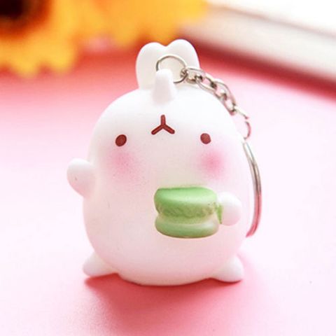 Porte-clés créatif coréen lapin en forme de pomme de terre, mignon Kawaii, décoration de sac de voiture, petit pendentif en plastique souple bon marché pour Couple ► Photo 1/6