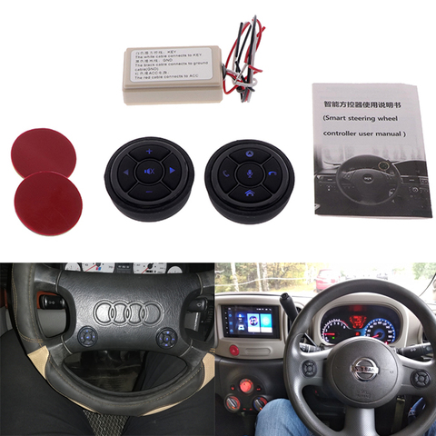 Télécommande universelle pour volant de voiture, pour musique, 10 touches, sans fil, GPS, DVD, Navigation, Radio, boutons de télécommande ► Photo 1/6