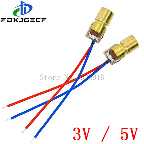 Mini pointeur Laser Diode point rouge réglable, Circuit de Diode Laser 3V/5V 5mW 650nm Module pointeur vue tête en cuivre ► Photo 1/2