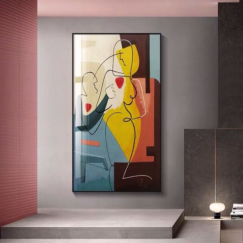 Toile peinte à la main 100%, Art mural de Style Picasso, images murales pour les amoureux parfaits pour le salon, décoration de maison Unique ► Photo 1/5