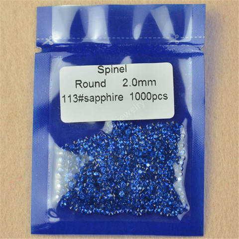 Prix de gros 1.0 ~ 3.0mm petite forme ronde 113 # bleu spinelle gemmes perles laboratoire créé spinelle pierre en vrac pour bijoux réglage de cire ► Photo 1/5