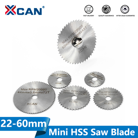 XCAN 3.175mm tige HSS outils rotatifs lames de scie circulaire disques de coupe avec mandrin coupé Mini lame de scie ► Photo 1/6