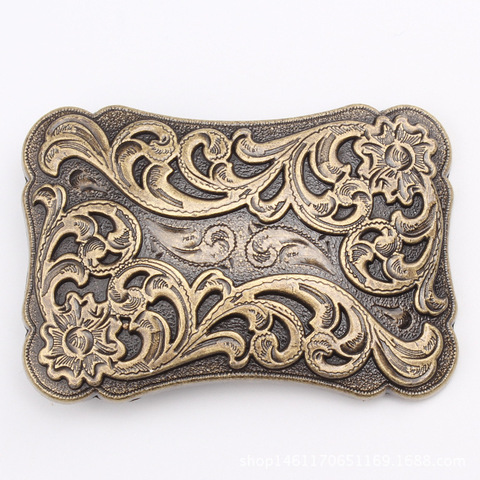 Boucle de ceinture pour ceinture de 3.8 cm, style rétro de la dynastie Tang, motif végétal ► Photo 1/4