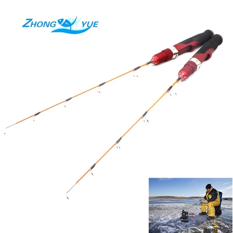 MINI canne à pêche sur glace rouge de haute qualité, en carbone, avec valve de 47cm, pour bateau, ensemble de matériel, livraison gratuite ► Photo 1/6