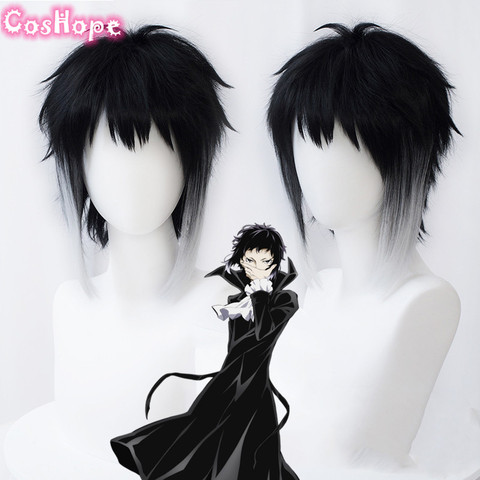 Perruque de Cosplay synthétique courte et noire Akutagawa, perruque de Cosplay de Ryunosuke bunfou, perruques de Cosplay de dessin animé résistantes à la chaleur ► Photo 1/5