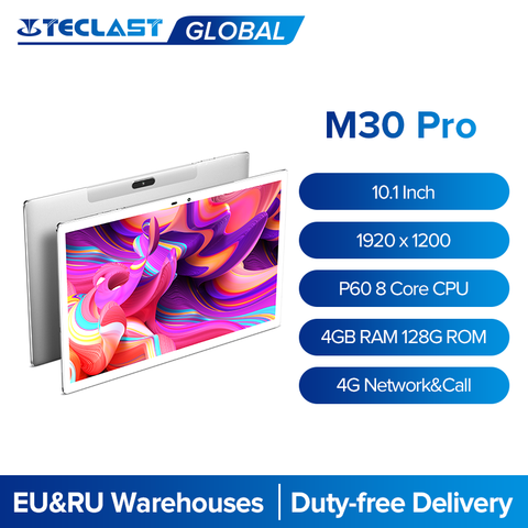 Teclast M30 Pro 10.1 pouces tablette 8 Core 4G appel Android 10.0 Phablet 1920x1200 IPS 4GB RAM 128GB ROM tablettes PC double Wifi GPS ► Photo 1/6