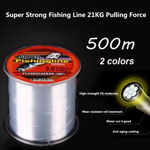 Ligne de pêche Super solide Nylon pas fluorocarbone attirail Non-lin Multifilament ligne de pêche 100/200/500M ► Photo 1/6